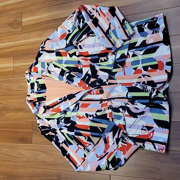 Nwt DIANE GILMAN printed stretch crepe blazer - Picture 3 of 5